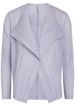Pleats Please Issey Miyake Pleated Woven Cardigan - Light Purple - 5