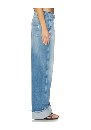 AG Jeans Mercer High Rise Barrel Extended Jeans in Blue. Size 24. Also in 26, 25, 27, 29, 32, 33.