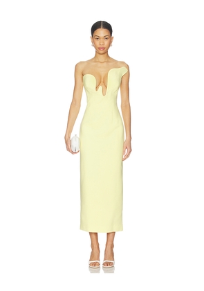 Bardot Rosalyn Midi Dress in Yellow. Size 10. Also in 12, 2, 4, 6, 8.