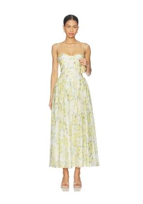 Bardot Estie Printed Maxi Dress in Yellow. Size 10. Also in 12, 2, 4, 6, 8.