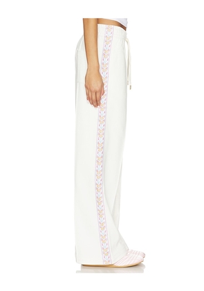 Casablanca Flame Laurel Tape Open Hem Jogger in White. Size S. Also in XS.