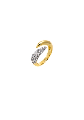 By Adina Eden Pave Horn Wrap Pinky Ring in Metallic Gold. Size 3. Also in 4, 5.