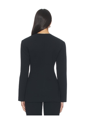 EAVES Unne Polished Crepe Blazer in Black. Size L. Also in XXS.