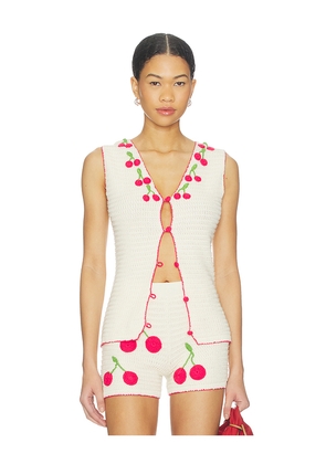 Capittana Sasha Cherry Top in Ivory. Size M/L. Also in XS/S.