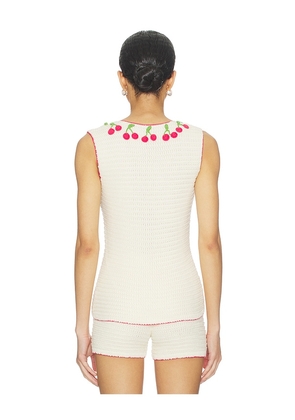 Capittana Sasha Cherry Top in Ivory. Size M/L. Also in XS/S.
