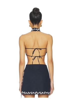 Agua Bendita Elay Crop Top in Navy. Size M. Also in L.