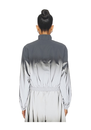 Alexander Wang Reflective Shrunken Track Jacket in Metallic Silver,Black. Size S. Also in XS.