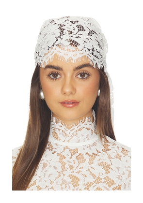 DE LA VALI Bonita Head Scarf in White.