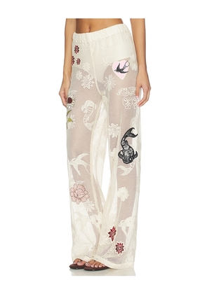 Agua Bendita Juliette Pants in Ivory. Size L. Also in S, M.