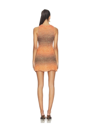 ASTA RESORT Natalia Gradient Mini Dress in Orange,Brown. Size S. Also in M, XL.