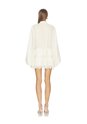 Bardot Antonia Lace Trim Mini Dress in Ivory. Size 10. Also in 4, 8.