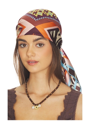 Alemais Wilson Silk Scarf in Brown.