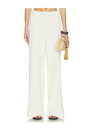 ALL THE WAYS Kiana Drawstring Pant in Cream. Size L. Also in M, S, XL, XS, XXS.