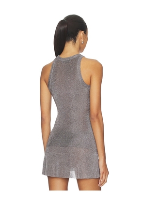 GUIZIO Millie Top in Metallic Silver. Size M. Also in XXS, XS, S, L, XL, XXL.