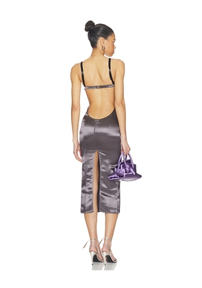 THE ATTICO Midi Dress in Grey. Size 36. Also in 38, 40, 42, 44.