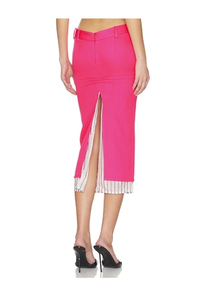 THE ATTICO Low Rise Midi Skirt in Fuchsia. Size 36. Also in 38, 40, 42, 44.