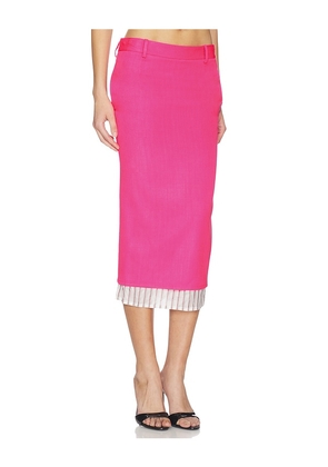 THE ATTICO Low Rise Midi Skirt in Fuchsia. Size 36. Also in 38, 40, 42, 44.