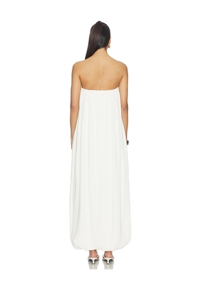 ADRIANA DEGREAS Strapless Bubble Jumpsuit in Ivory. Size M. Also in S, XS.