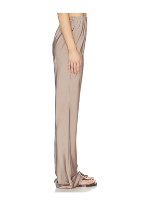 ALL THE WAYS Larissa Satin Pant in Taupe. Size XS. Also in XXS, S, M, L, XL.