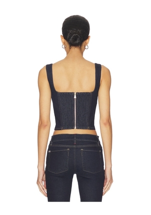Alice + Olivia Ava Sweetheart Denim Bustier in Blue. Size 0. Also in 6, 8.