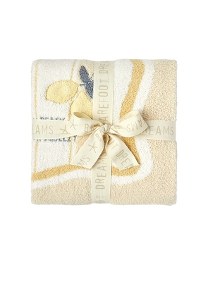 Barefoot Dreams Cozychic Lemon Stroller Blanket in Yellow.