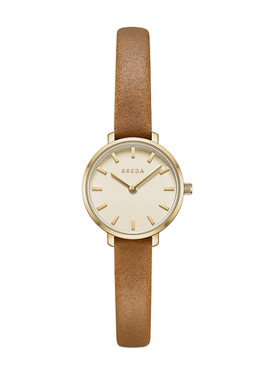 Breda Beverly Leather Watch in Metallic Gold.