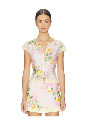 Amanda Uprichard Pinto Top in in Pink. Size L. Also in M, S, XL, XS.