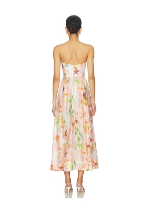 Bardot Lola Corset Midi Dress in Pink. Size 10. Also in 4, 6.
