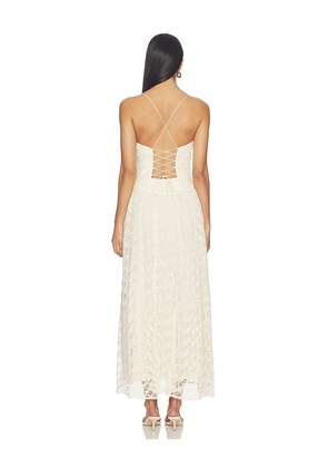 Bardot Estie Broderie Maxi Dress in Beige. Size 10. Also in 4, 2, 6, 8.