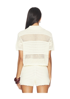 Callahan Patrick Polo Top in Cream. Size M. Also in S, XS, L.