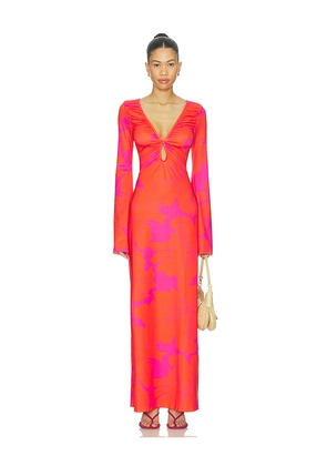 eywasouls malibu Diana Bell Dress in Fuchsia,Orange. Size L. Also in M, S, XS.