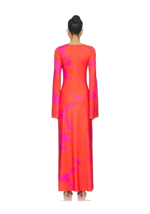 eywasouls malibu Diana Bell Dress in Fuchsia,Orange. Size L. Also in S, M.