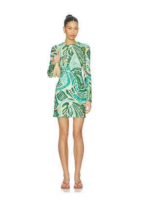 eywasouls malibu Scarlet Mini Dress in Green,Yellow. Size L. Also in M, S, XS.
