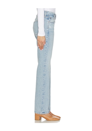 AGOLDE Low Rise Slim Jeans in Denim-Light. Size 24. Also in 25, 26, 27, 28, 29, 30, 33.