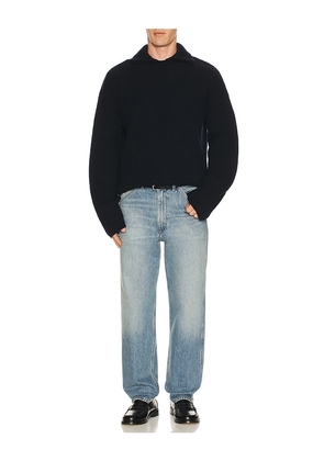 A.P.C. Pull Long Sleeve Polo in Blue. Size M. Also in L, XL/1X.