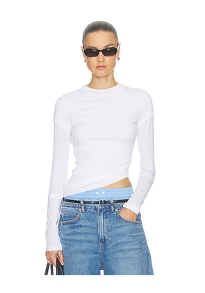 Alexander Wang Layered Longsleeve Top in White. Size L. Also in M, S, XS.