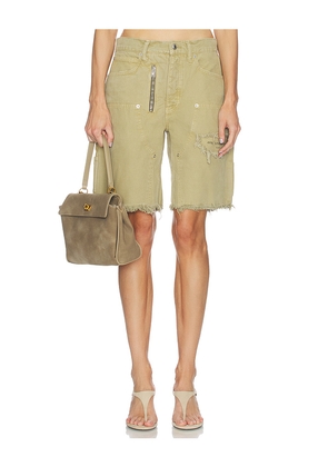 Alexander Wang Mid Rise Carpenter Short With Zip in Sage. Size 25. Also in 26, 27, 28.
