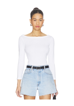 Citizens of Humanity Boat Neck Slim Tee in White. Size L. Also in M, S, XL, XS.