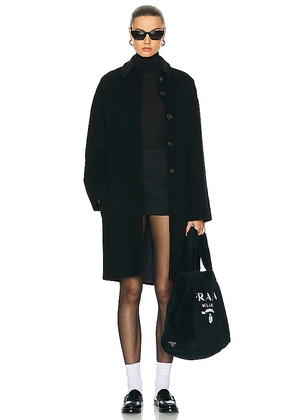 FWRD Renew Prada Wool Coat in Black. Size 38. Also in .