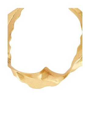 Cult Gaia Giada Choker Necklace in Metallic Gold.