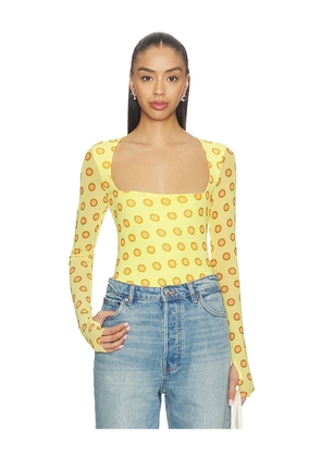 AFRM Ines Top in Yellow. Size 1X. Also in 2X, L, M, S, XL, XS, XXL, XXS.
