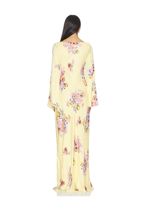 HEMANT AND NANDITA Maxi Dress in Lemon. Size S. Also in XXS, XS, M, L, XL.