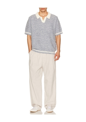 Central Park West Chevron Stitch Polo in Blue. Size L. Also in S.