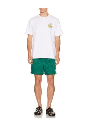 Casablanca Monogram Jacquard Swim Shorts in Green. Size M. Also in S, XL/1X.