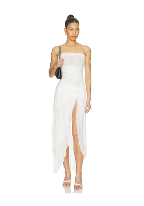 GUIZIO Lyla Twist Dress in White. Size L. Also in M, S, XS, XXS.