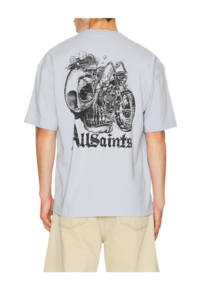 ALLSAINTS Panhead Crew Tee in Blue. Size L. Also in M, S, XL/1X.