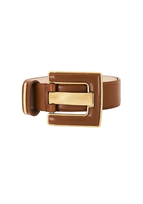 BALMAIN Anthem Belt in Brown. Size 75. Also in 70, 80, 85.