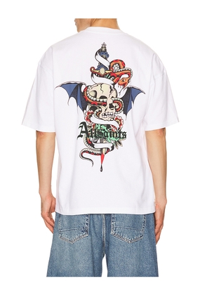 ALLSAINTS Blade Crew Tee in White. Size L. Also in M, S, XL/1X.