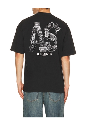 ALLSAINTS Mixtape Crew Tee in Black. Size L. Also in M, S, XL/1X.
