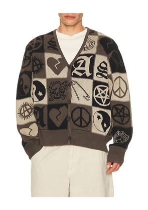 ALLSAINTS Barker Cardigan in Brown. Size L. Also in M, S, XL/1X.